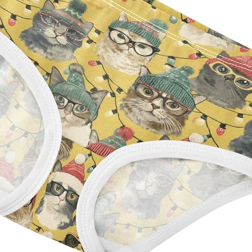 Girls Underwear Soft Cotton Christmas Cat Kids Panties in Sizes 2/3t, 4t, 5t, 6 and 84