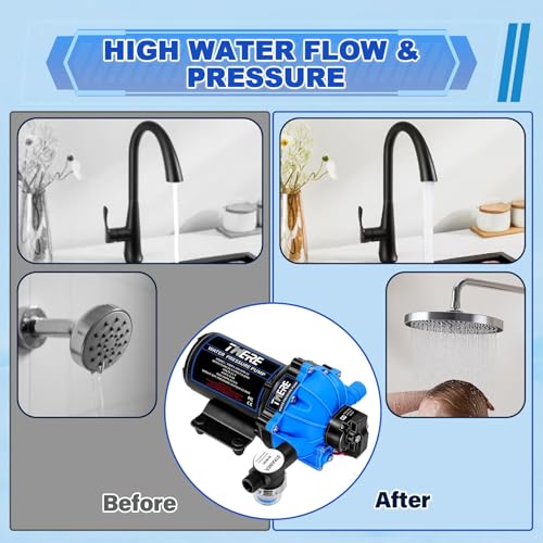 Image of 12V DC Water Pressure Pump,Sprayer Pump,7.0GPM 70PSI Five Chamber Diaphragm Water Pump,Up to 10FT 250W Self-Priming with Heavy Duty Pressure Switch,Ideal for Agricultural Spraying Marine Yacht