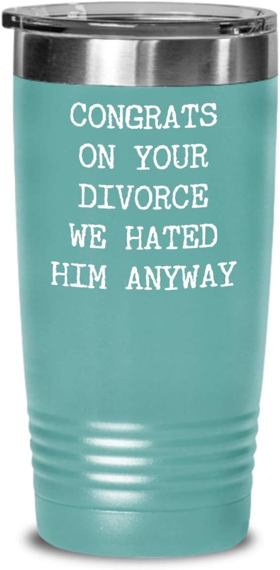 HollyWood & Twine Recently Divorced for Women Congrats on Your Divorce We Hated Him Anyway Tumbler Metal Mug Vacuum Insulated Hot Cold Travel Coffee Cup