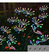 Solar Lights Outdoor Waterproof Fairy Garden Decor 4 Pack Solar Firework Lights Solar Christmas L...