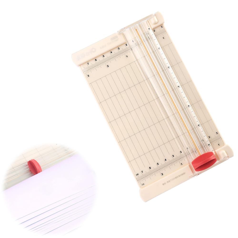 Azonee Mini Portable Paper Cutter, 6.3 Inch Craft Paper Trimmer with Straight Cutter Head and Scale for Paper, Photos, Pictures, Cards, Scrapbooking, Rolling paper cutter