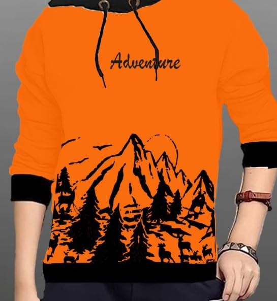 Image of Kids Boys & Girls Cotton Hooded Neck Full Sleeves Printed T-Shirt|Trendy Adventure Edition T Shirts for Kids