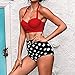 B/H Maillot de Bain Natation Imprimer Vintage,Maillot de Bain Sexy, Maillot de Bain Soutien-Gorge Taille épaisse-Red_M_China,Tankini Elégant Imprimé Maillot de Bain