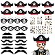 JOYUE Piraten Kindergeburtstag Set, 36 Stk Piraten Spielzeug Kindergeburtstag Gastgeschenke, Piratenhut Augenklappe Pirat Schnurrbart Tattoos für Kinder Geburtstag Piratenparty Halloween Maskerade