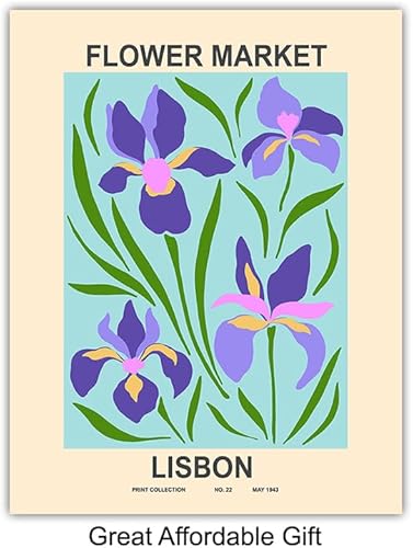 Vista 13 de Flower Market Wall Art Prints - Flower Market Wall Decor - Abstract Minimalist Wall Art - Aesthetic Pictures - Mid Century Modern Gallery Wall Art