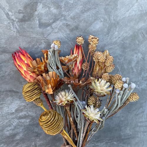 Ramo de flores secas exóticas de 16 pulgadas miniatura 4