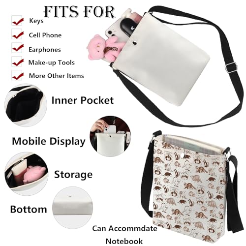 G2TUP Raccoon Crossbody Bag Raccoon Lover Gifts Raccoon Themed Gifts Raccoon Mom Shoulder Bag Trash Panda Gifts3
