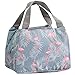 QXuan Sac Repas Petit Sacs à Lunch Déjeuner isolés pour Femme, Travail, étudiante, Enfant,Sac fourre-Tout Isotherme pour Pique-Nique, Portable et réutilisable (Flamant Gris)