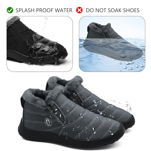 Women Boots Warm Lightweight Waterproof Soft Slip-On Casual Black Ankle Winter Snow Shoes4