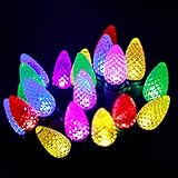 MOWASS Waterproof Outdoor Christmas Lights, 17ft 50 LED String Light Plug in for Patio Garden Weeding Xmas Tree Yard Home,Mini Bulbs