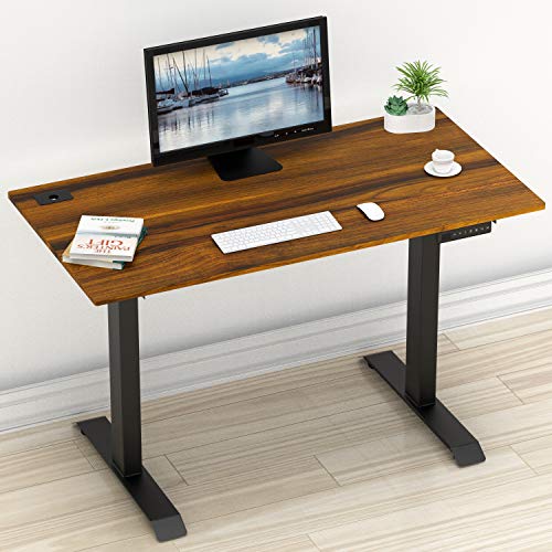 Shw Memory Preset Electric Height Adjustable Standing Desk, 48 X 24 Inches, Walnut #TOP5