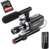 OsxoBear Video Camera Night Vision Camcorder up to 100M/330ft Viewing Distance,IR Video Camcorder with Mini Monocular,External Infrared Lamp,External Microphone,Remote Control,32GB Card(DVC-002)