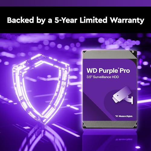 Image of Western Digital 12TB WD Purple Pro Surveillance Internal Hard Drive HDD - SATA 6 Gb /s, 512 MB Cache, 3.5 inch - WD122PURP