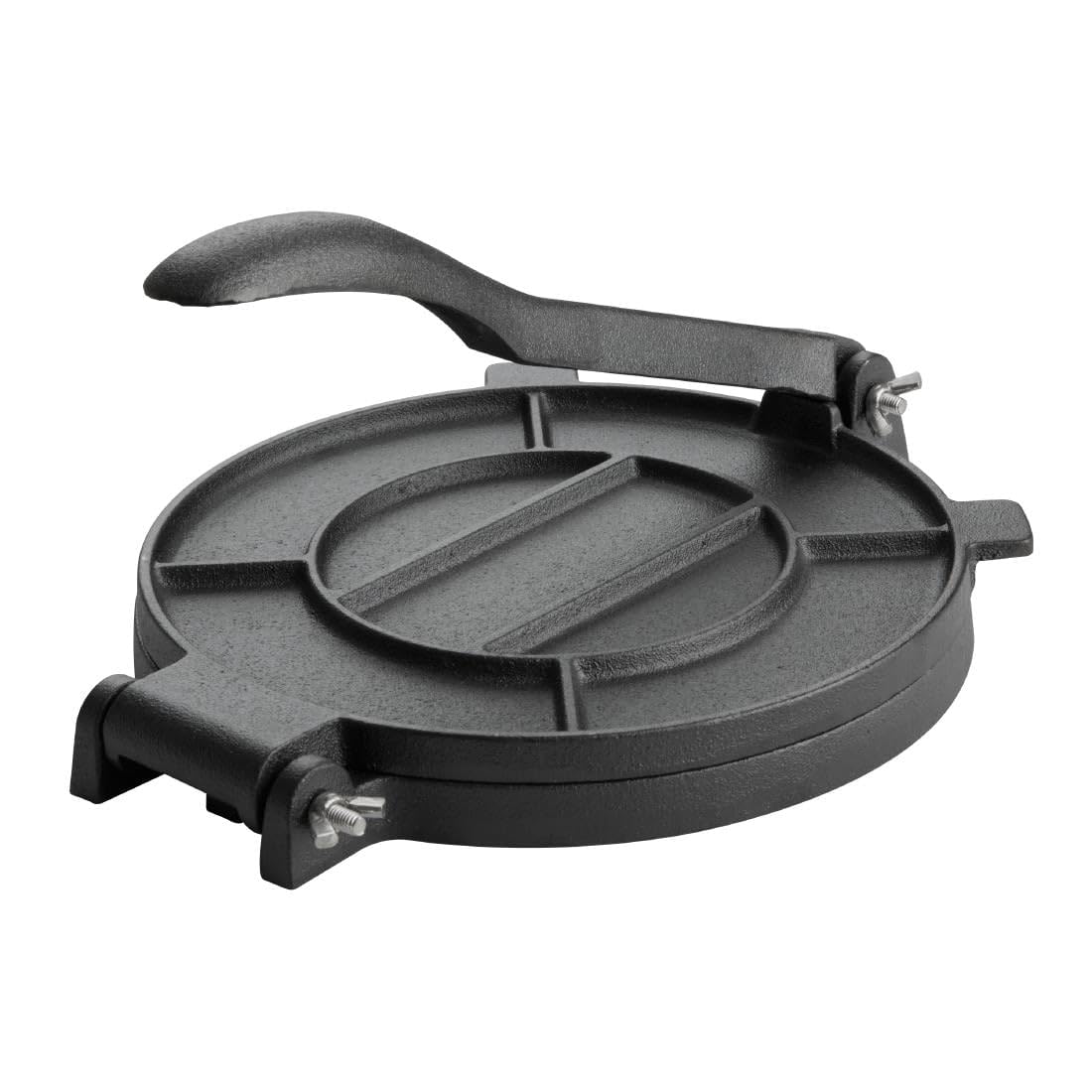 Vogue Cast Iron Tortilla Press 200mm - Ideal to make Roti, Chapati, Tacos, Pizza Dough CZ942