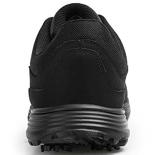 Image of THESTRON Men Golf Shoes Mesh Breathable Breathable Golf Walking Sport Sneakers 7 Spikes Golf Trainers