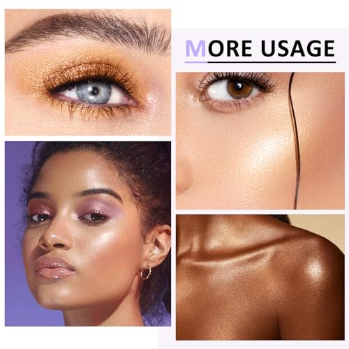 Boobeen 8 Colors Highlighter Makeup Highlight Powder Palette, Shimmer Facial Illuminator Bronzer Palette Waterproof Long Lasting, Highlighting Eyeshadow & Defining the Face - Image 5