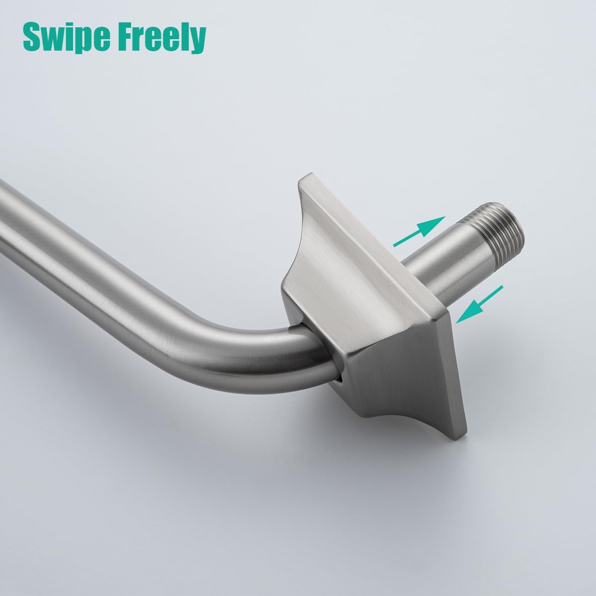 13" Gooseneck (S-Shape) Shower Arm Brushed Nickel Shower Head Extension with Unique Flange, Standard 1/2" Connection