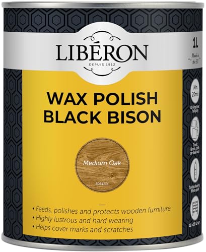Libéron Wax Polish Black Bison Paste Medium Oak 1L