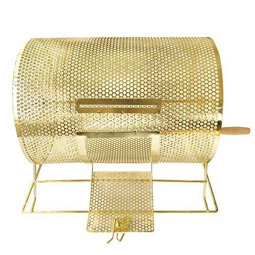 YH Poker Deluxe Medium Size Brass Plated Raffle Drawing Ticket Drum Holds 5000 Drawing Tickets Spinning Lottery