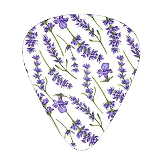 Médiators en celluloïd coloré avec fleurs de lavande pour basse, amateurs de musique, guitares, électriques et acoustiques de 0,46 mm, 0,71 mm, 0,96 mm - Les Beatles, Paul McCartney, John Lennon, RIngo Starr, George Harrison