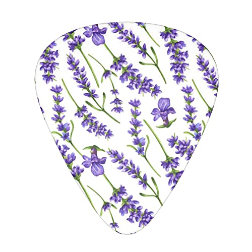 Médiators en celluloïd coloré avec fleurs de lavande pour basse, amateurs de musique, guitares, électriques et acoustiques de 0,46 mm, 0,71 mm, 0,96 mm - Les Beatles, Paul McCartney, John Lennon, RIngo Starr, George Harrison Médiators en celluloïd coloré avec fleurs de lavande pour basse, amateurs de musique, guitares, électriques et acoustiques de 0,46 mm, 0,71 mm, 0,96 mm