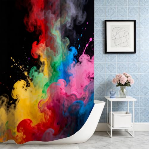 Rideau de douche polyester imperméable 200x200 cm grand format style cool effet 3D