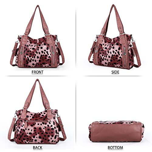 Image of Angel Kiss Handbags for Womens Top-Handle Hobo Purse Roomy Casual Shoulder Bags PU Tote Satchel Purse for Women