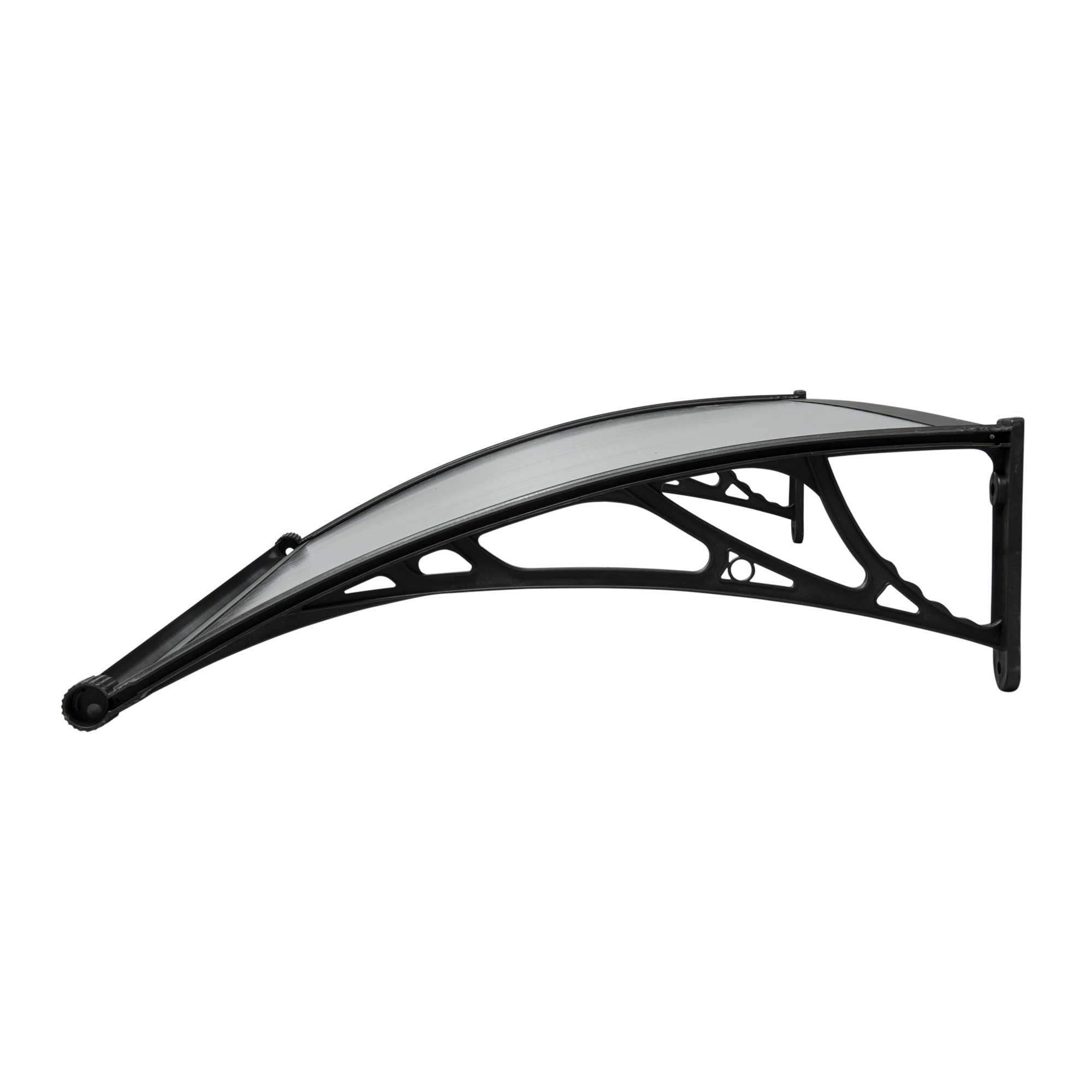 WERKA PRO Marquise en Polycarbonate Forme Arrondie 80 x 150 cm 5 mm Noir
