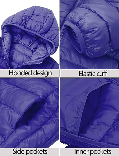 Image of Happy Cherry Kids Lightweight Puffer Jacket Packable Bubble Coat Down Cotton Coats Zip Up Hooded Outwear