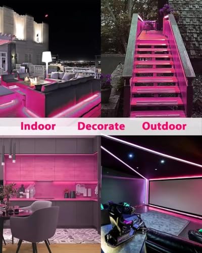 Image of 13.1 Feet Neon LED Strip Light | 12V Adapter, Waterproof IP65, Silicone Flexible Rope Light for Home Wall Decor & Gaming Room| Led Strip Lights | Neon Lights 4 Meter | (Pink)