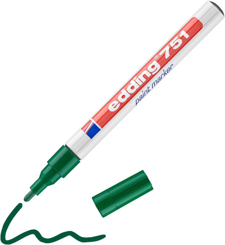 edding 751 boya kalemi - yeşil - 1 kalem - yuvarlak uç 1-2 mm