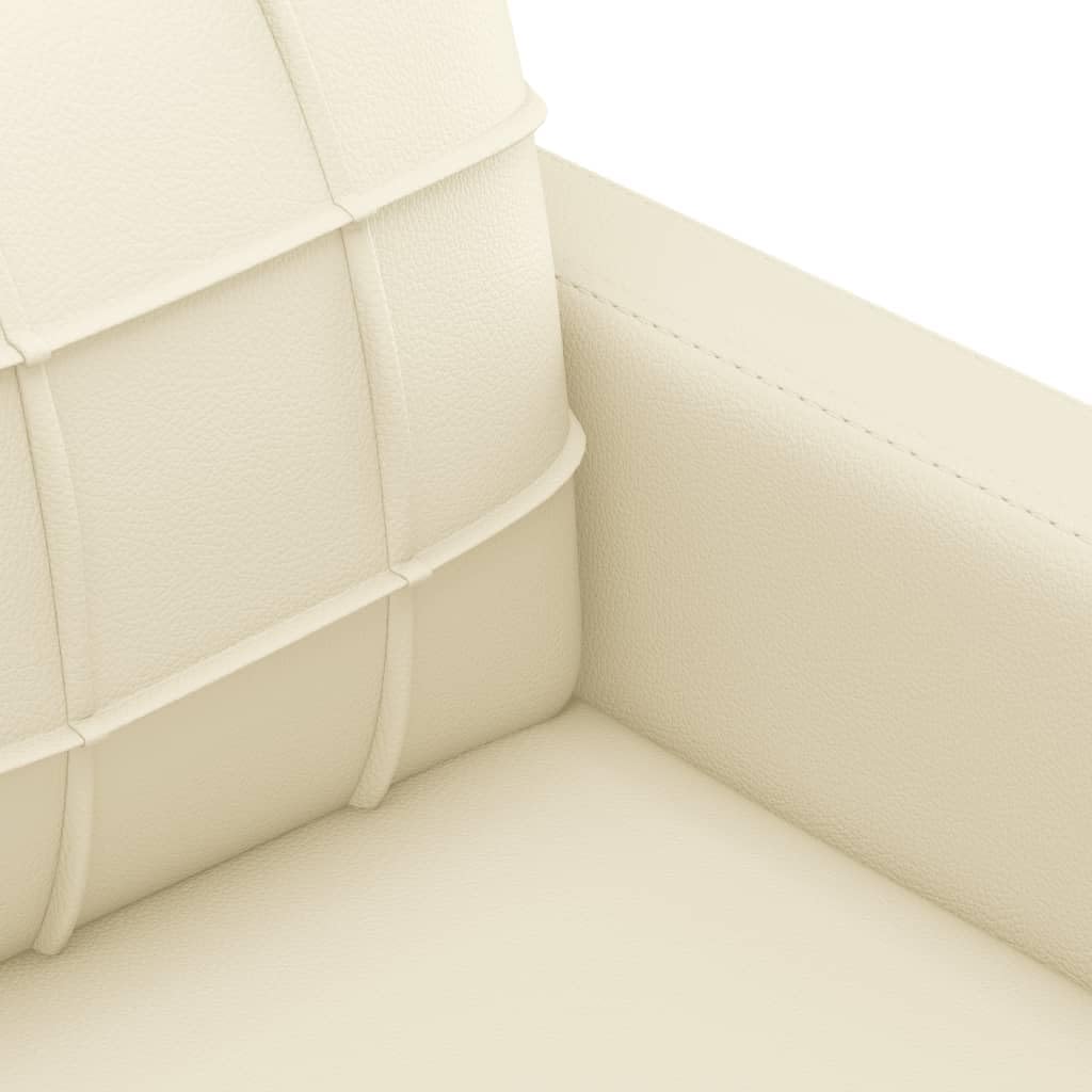 SECOLI Set di divani, 3 posti + 2 posti, 3-2 divani, per soggiorno, divano, lounge, in ecopelle, color crema