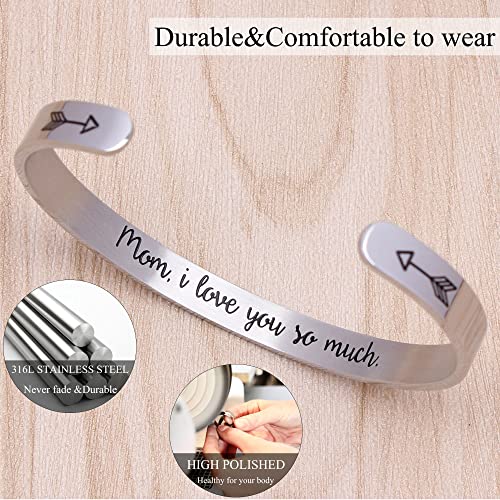 Btysun Bracelets for Women Mothers Day Bracelet Gifts from Daughter Inspirational Gifts for Women Graduation Gifts for Her Motivational Birthday Cuff Bangle Friendship Personalized Mantra Jewelry…