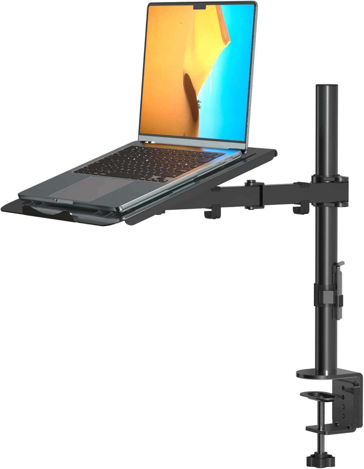 suptek Soporte 2 en 1 de Monitor y Portátil: Brazo Articulado para Pantallas 13-27" y Laptop hasta 15.6", Bandeja Ventilada, Carga 10kg, Altura Ajustable y Giro 360° (MD6421TP004) Recycled Claim Standard Blended