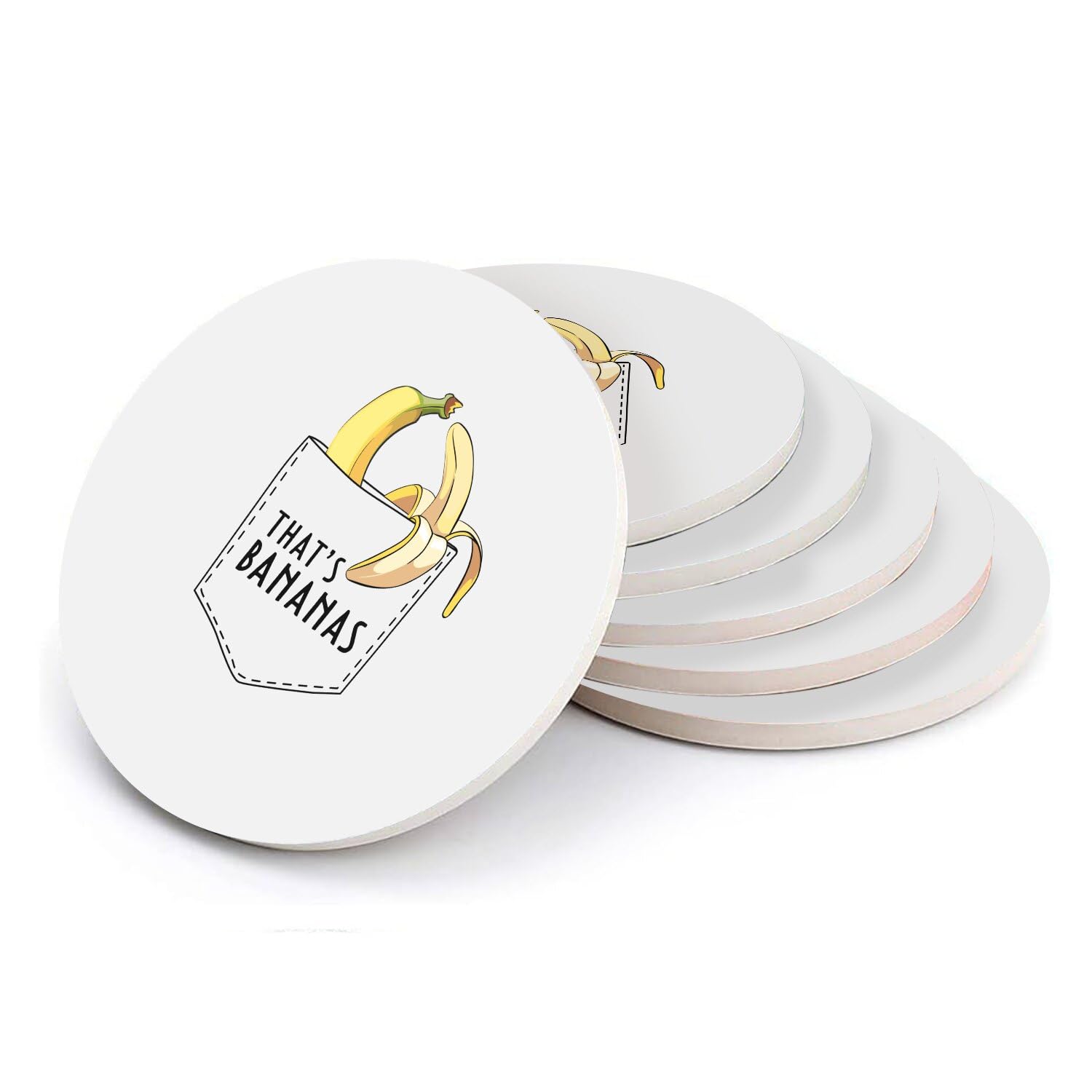 Sous verre ronds en céramique pour un apéro convivial | Set de table banane original