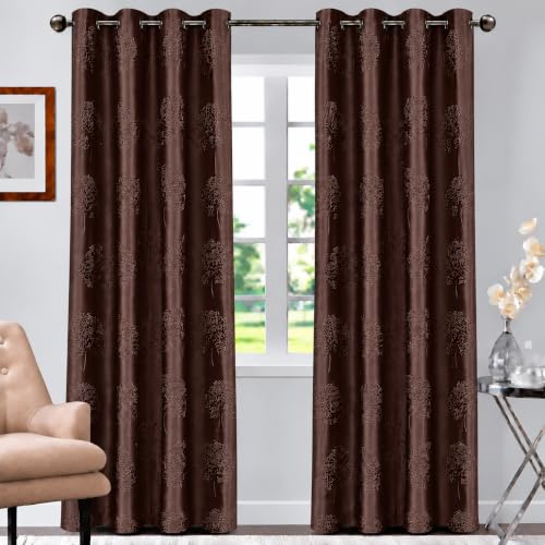 Best Curtain Sets: Festive Blackout vs Sheer 24 Amazon Brand - Solimo Polyester 100% Blackout Emboss Window Tree ...