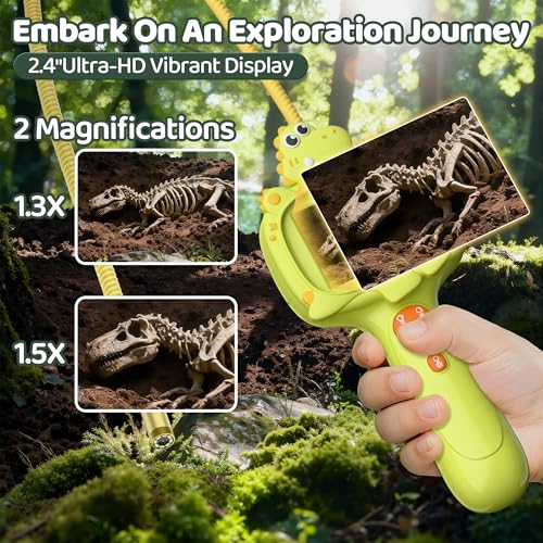 Kids Dinosaur Borescope Snake Camera: Outdoor Camping Toys with Light 3-12 | 2.4" IPS HD Screen, Photo Video Capture, Waterproof Tube, STEM Science Kits Gift for 5 Year Old Boys Girls Ages 4-10 - image 3