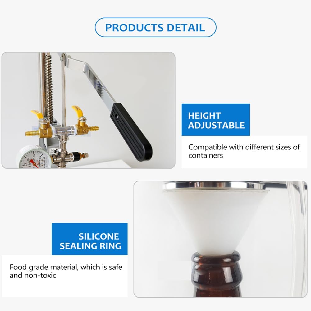 Llenador de botellas de cerveza, llenado de contrapresión con manómetro y válvula de escape, altura ajustable, válvula de cobre para botellas de menos de 45 mm