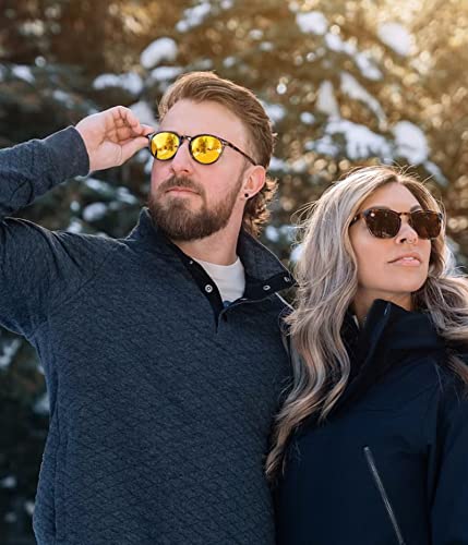 Image of EYLRIM Classic Polarized Round Sunglasses for Women Men Vintage Style Lightweight Circle Frame Sun Glasses