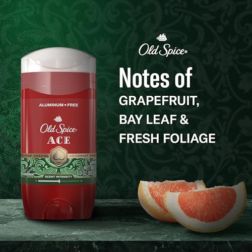 Image of Old Spice Aluminum Free Deodorant for Men, 24 /7 Odor Protection, 24 /7 Signature Scent & Lasting Freshness, Goes on Clean, Ace with Grapefruit, Bay Leaf, & Fresh Foliage Scent, 3.0 oz