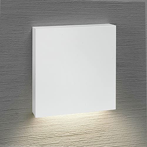 LED Treppenbeleuchtung 6190S Weiß 90x90x40 mm 2,5 Watt Stufenlicht Wandleuchte unterputz Treppenbeleuchtung Cover