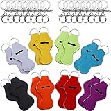 Tatuo 16 Stücke Lippenstift Schlüsselbund Chapstick Halter mit 16 Metallclip Schnüre, Neopren Lippenbalsam Schlüsselanhänger Halter Reise-Zubehör