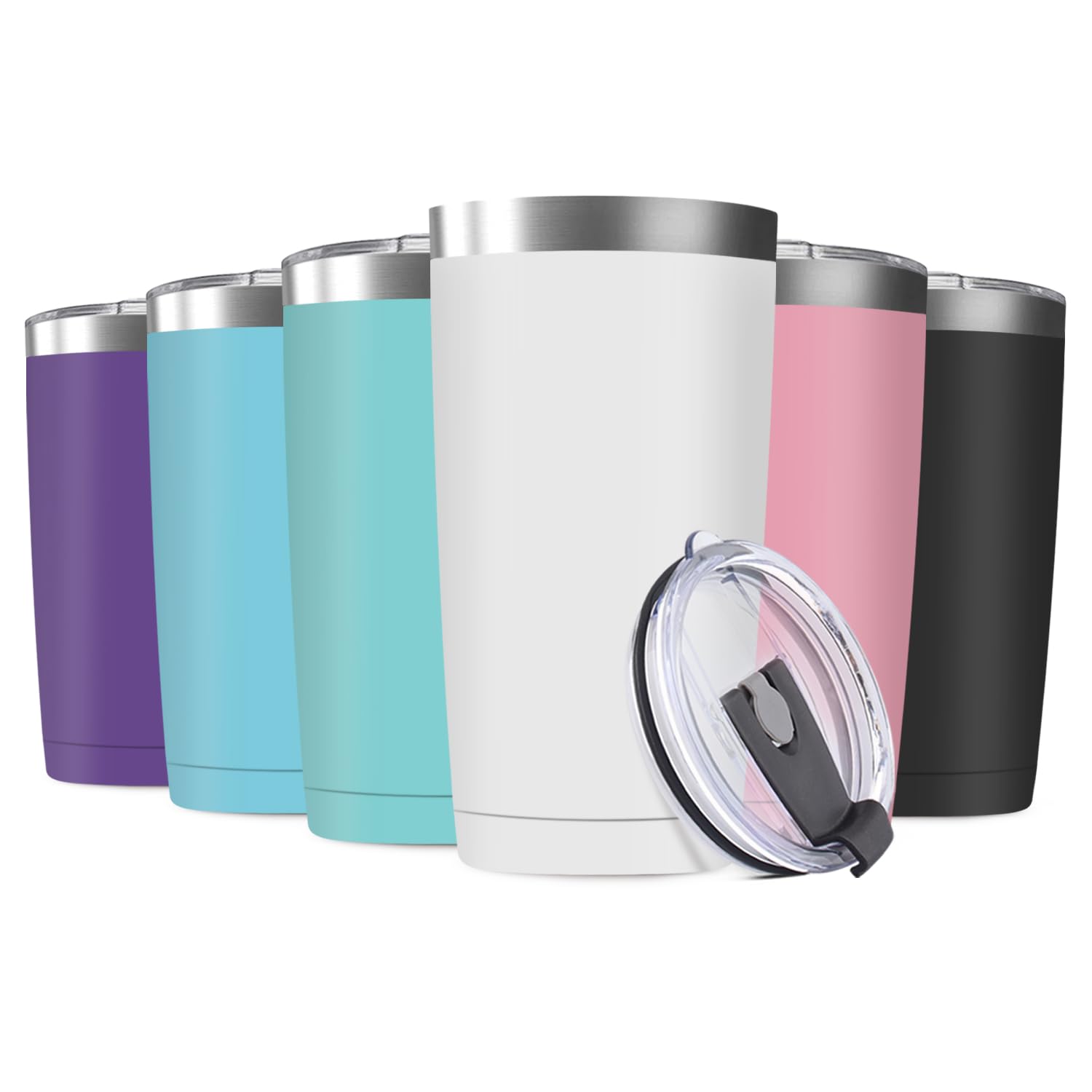 Vakuumisolierter Reisebecher mit Deckel, Edelstahl, doppelwandig, Thermo-Kaffeetasse für Zuhause, Büro, Outdoor, geeignet für Fahrzeug-Getränkehalter, 590 ml