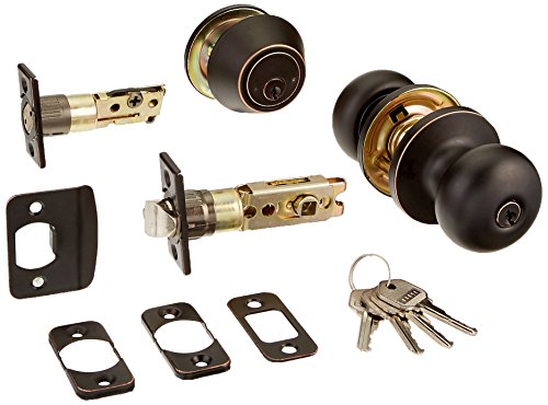Design House 727396 Canton 6-Way Universal Entry Door Knob And Deadbolt Combo, Oil Rubbed Bronze #TOP23