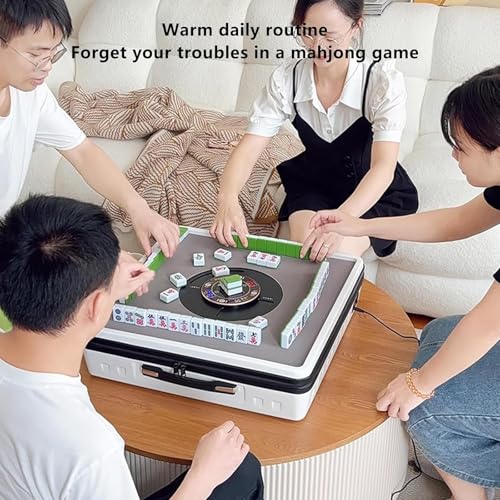 Przenośny stół mahjong z automatycznym tasowaniem, mini lekki zestaw podróżny do wypoczynku w domu i na zewnątrz, 52,8 cm x 52,8 cm x 14 cm