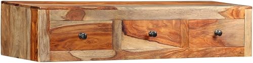 Tidyard Mesa consola de pared con 3 cajones de almacenamiento armario lateral de madera Sheesham montado en la pared para entrada pasillo sala de