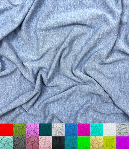 Barcelonetta | Cotton Spandex Fabric | by The Yard | Stretchy, Breathable, Lightweight Cotton Fabric | 60' Wide Roll | Sewing | 95% Cotton, 5% Spandex (Denim, 1 Yard)