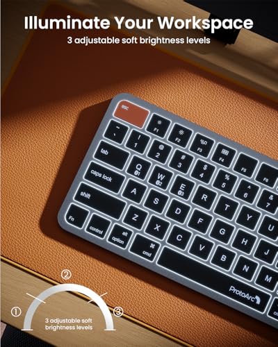 ProtoArc K90-A Backlit Bluetooth Keyboard for Mac/iPad, Space Gray - image 4