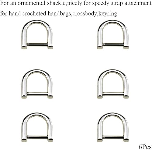 Miniatura 7 de HAHIYO Anillos en D con grillete de tornillo, herradura en forma de U, llavero con tornillo en ambos lados, alineado para bolsa de correa