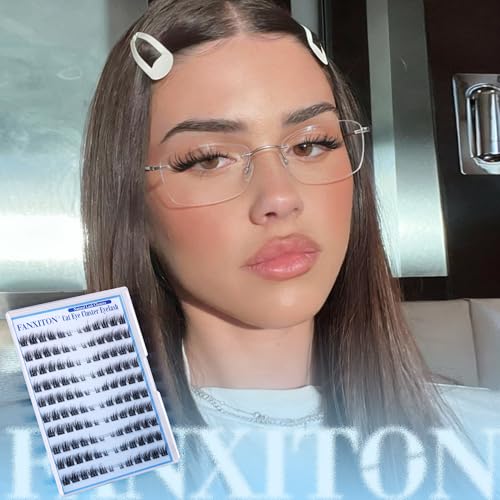 Image of Natural Lash Clusters Kit Cat Eye Wispy DIY Lash Extension Kit Wispy Clusters Eyelash Extension Kit Thin Lash Band Individual Lashes Lash Bond and Seal and Tweezers for Lash Clusters Kit DIY at Home